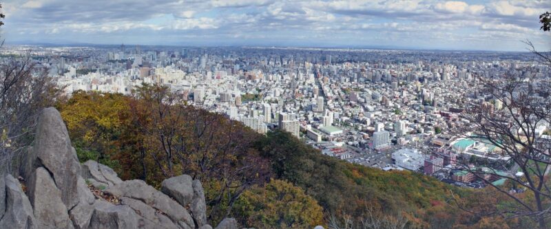 円山頂上からみた札幌市全景