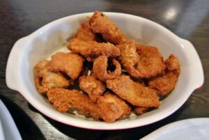 札幌スープカリー曼荼羅の唐揚げホルモンカリーのホルモン