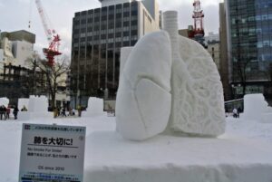 2023年さっぽろ雪まつり市民雪像 肺と禁煙