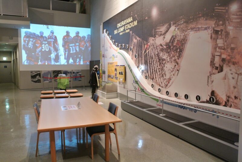 札幌オリンピックミュージアムの大倉山ジャンプ競技場に関する展示