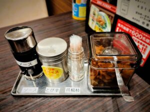 カレーハウスCoCo壱番屋北海道大学前店の卓上調味料