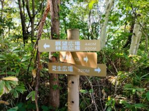 宮丘公園の展望台付近の方向看板