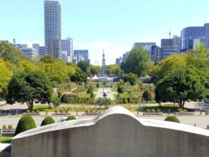 札幌市資料館2階から見た大通公園の眺望