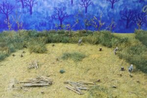 屯田郷土資料館に展示の篠路兵村の一日のジオラマ（一部）