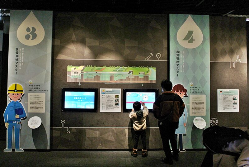札幌市下水道科学館2階の展示