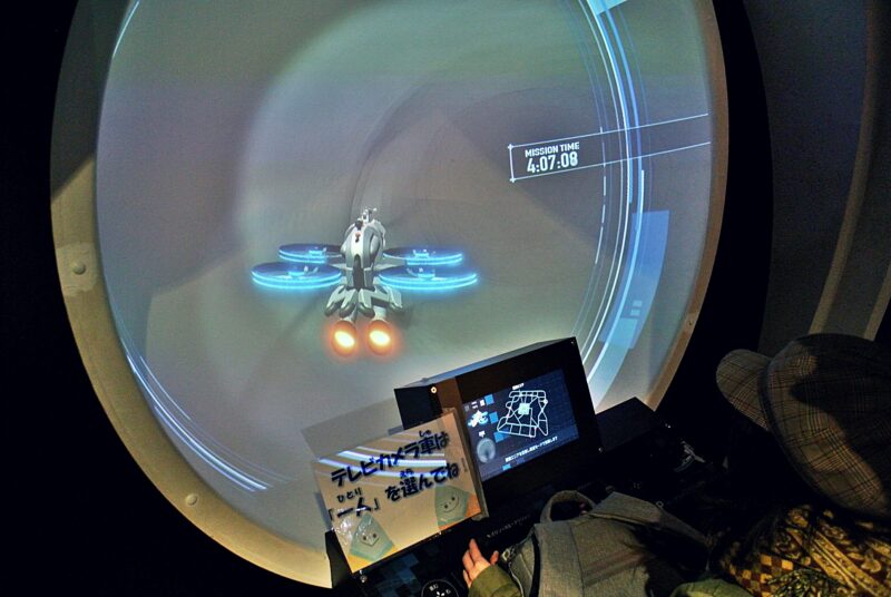 札幌市下水道科学館2階のテレビカメラ車を操縦するシミュレーションゲーム型の展示
