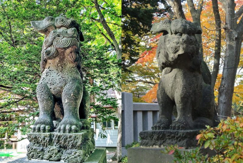 相馬神社と弥彦神社の狛犬