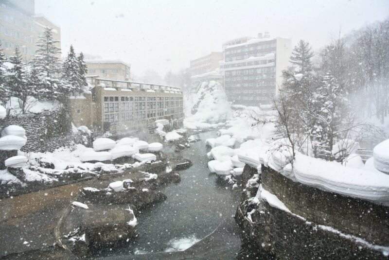 冬の定山渓温泉