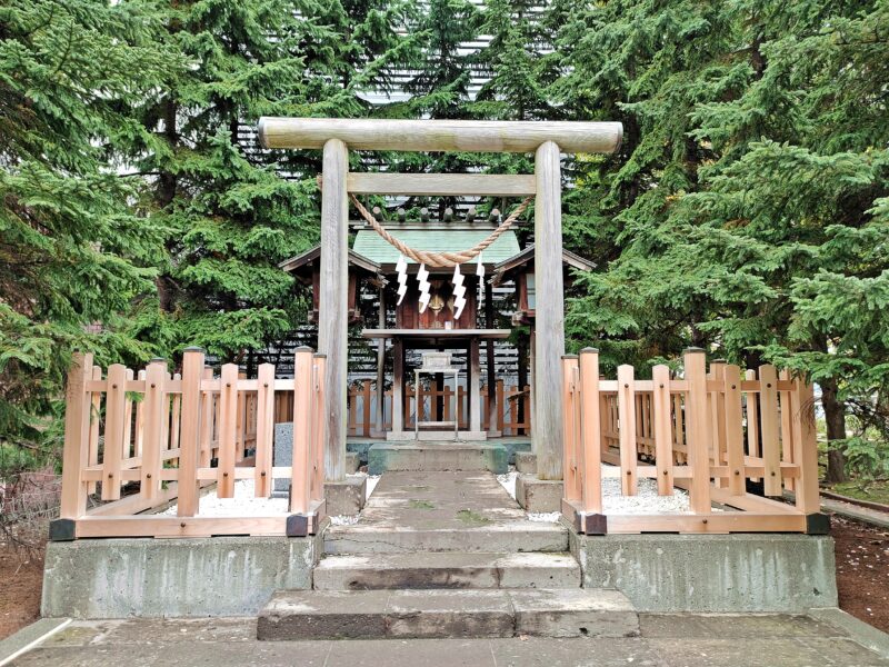 構内札幌神社の鳥居と社殿