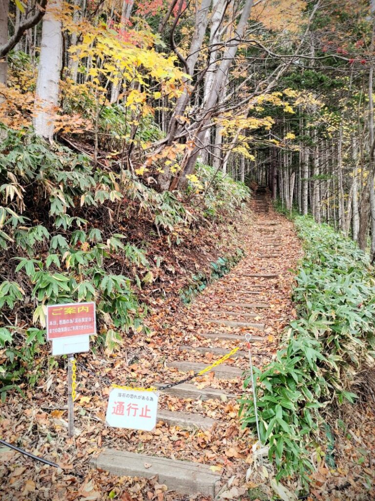 豊平峡ダム展望台付近の遊歩道
