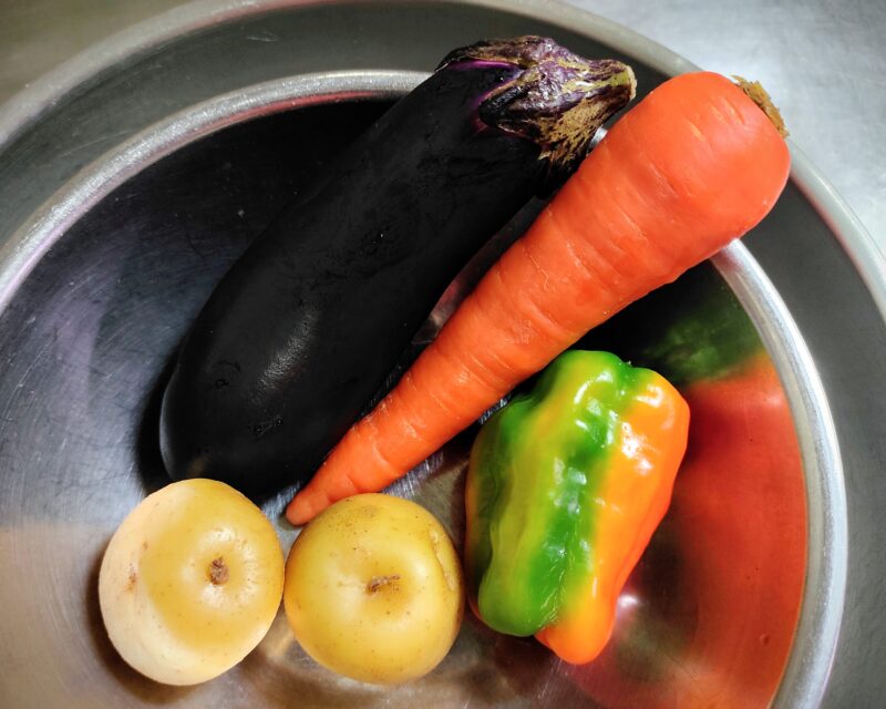 トッピングの野菜類の写真