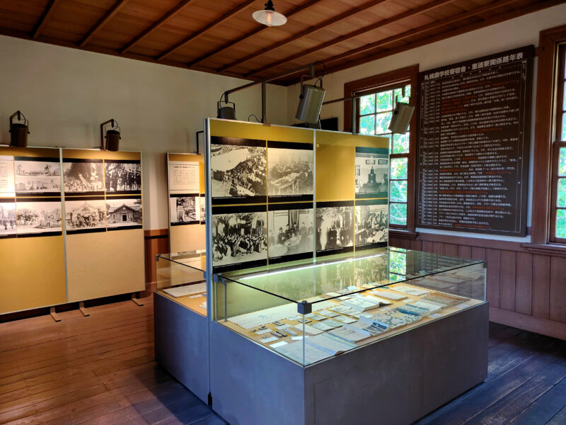 旧札幌農学校寄宿舎の展示コーナー