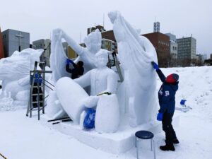 さっぽろ雪まつり2026年11丁目会場の国際雪像その2(昼)