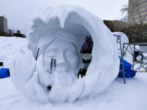 さっぽろ雪まつり2026年11丁目会場の国際雪像その1(昼)