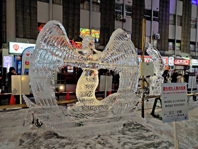 2026年さっぽろ雪まつりのすすきの会場の氷像