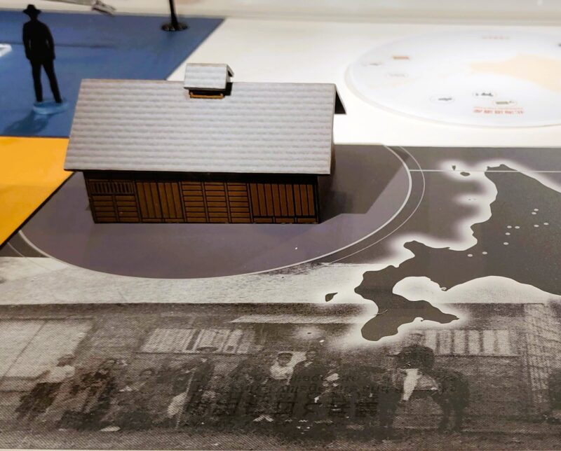 北海道庁旧本庁舎（赤れんが庁舎）２階の展示「北海道の遺産と文化」屯田兵屋跡