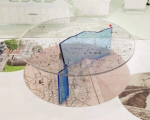 北海道庁旧本庁舎（赤れんが庁舎）２階の展示「北海道の遺産と文化」大友堀（現創成川）