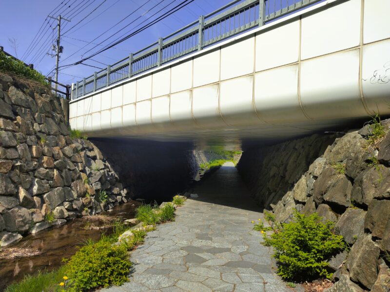山鼻川緑地の親水ゾーンの終点